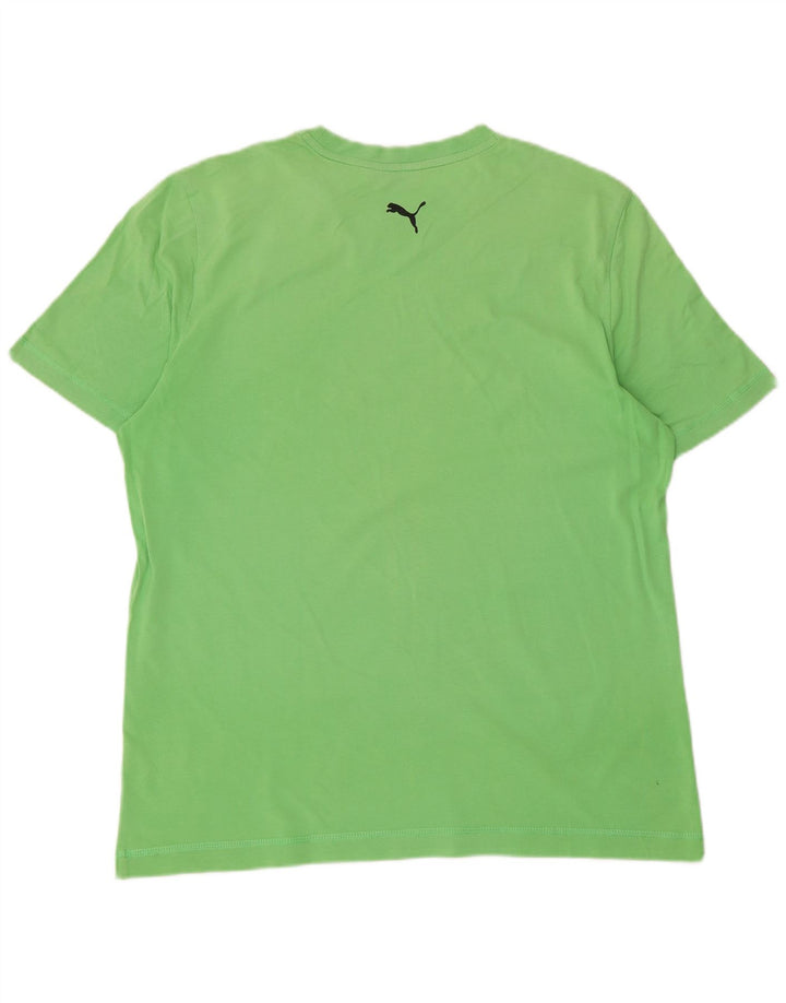 T-shirt grafica da uomo Puma Top grande in cotone verde