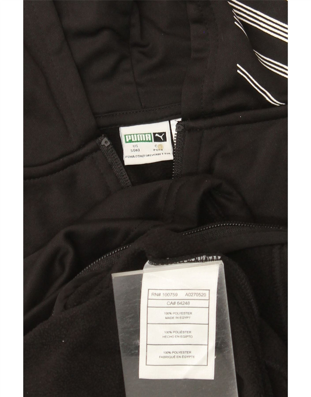 Felpa con cappuccio con zip grafica PUMA per ragazze 7-8 anni piccola in poliestere nero