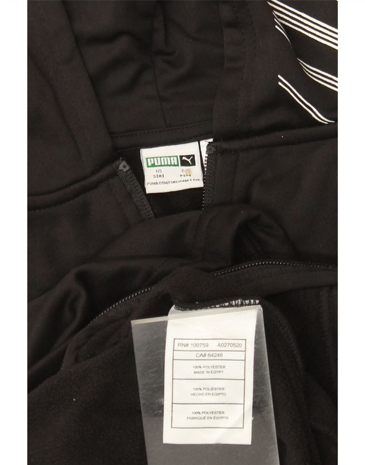 Felpa con cappuccio con zip grafica PUMA per ragazze 7-8 anni piccola in poliestere nero