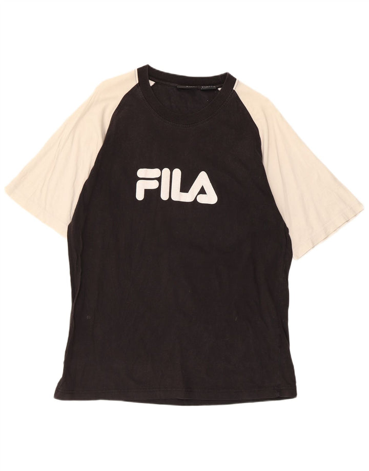 T-shirt grafica da uomo Fila Top Large color block nero
