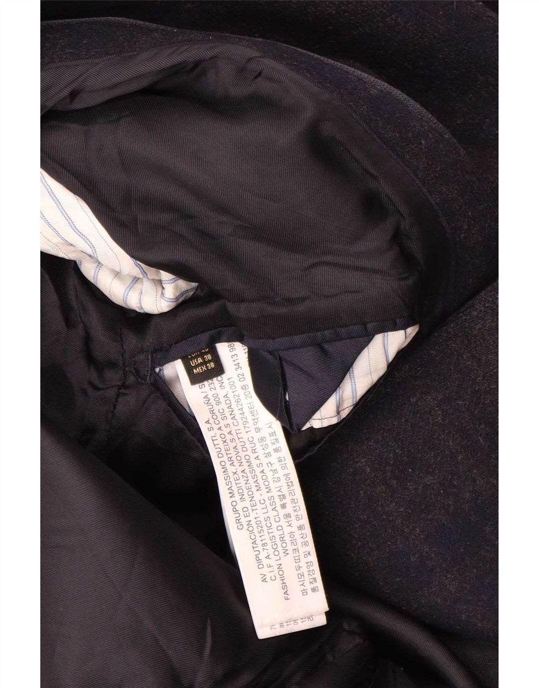 Soprabito da uomo Massimo Dutti EU 48 Lana a quadri blu navy medio