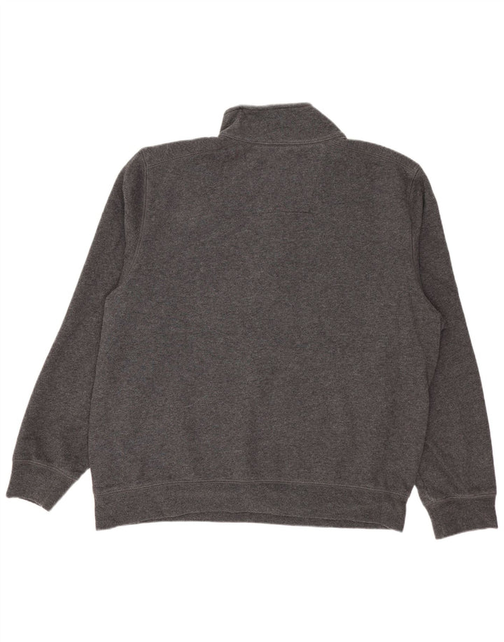 Felpa da uomo con collo con zip Nautica, maglione grande, cotone grigio