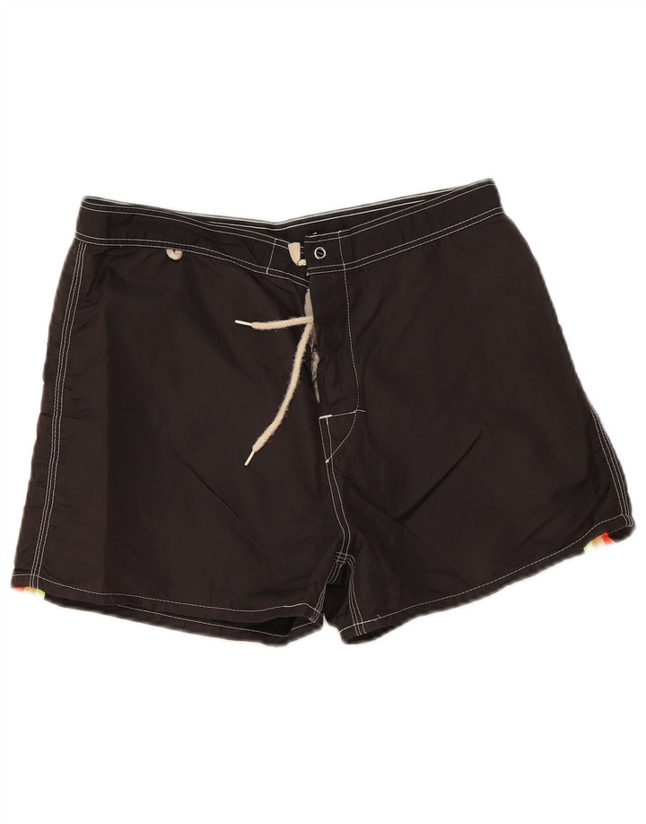 Pantaloncini da bagno da uomo Sundek nylon medio a righe nere