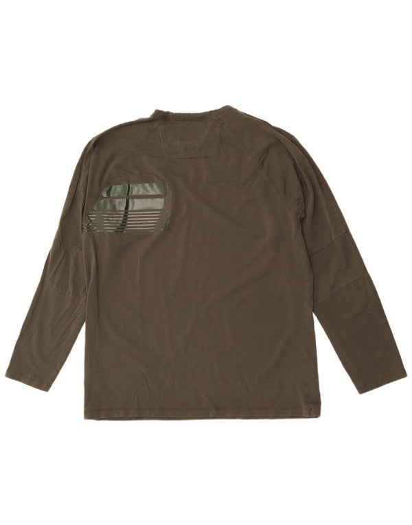 Barbour Uomo su misura Graphic Top manica lunga 2XL cotone kaki