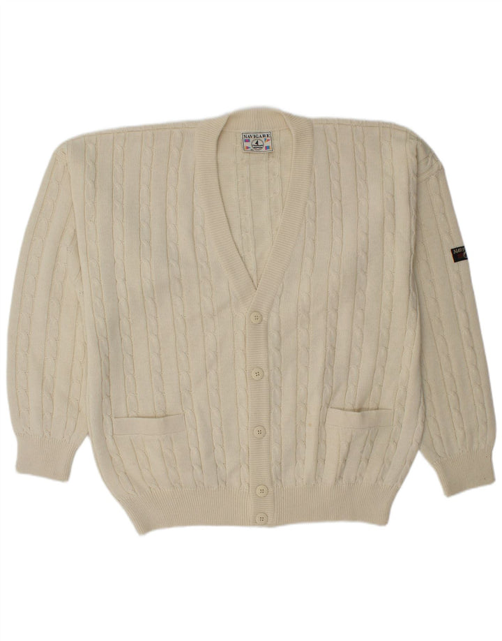 Maglione cardigan da uomo Navigare XL bianco sporco