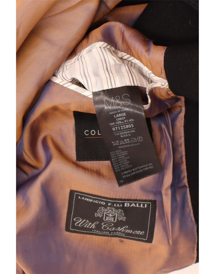 Cappotto da uomo Marks & Spencer UK 41/43 grande lana nera