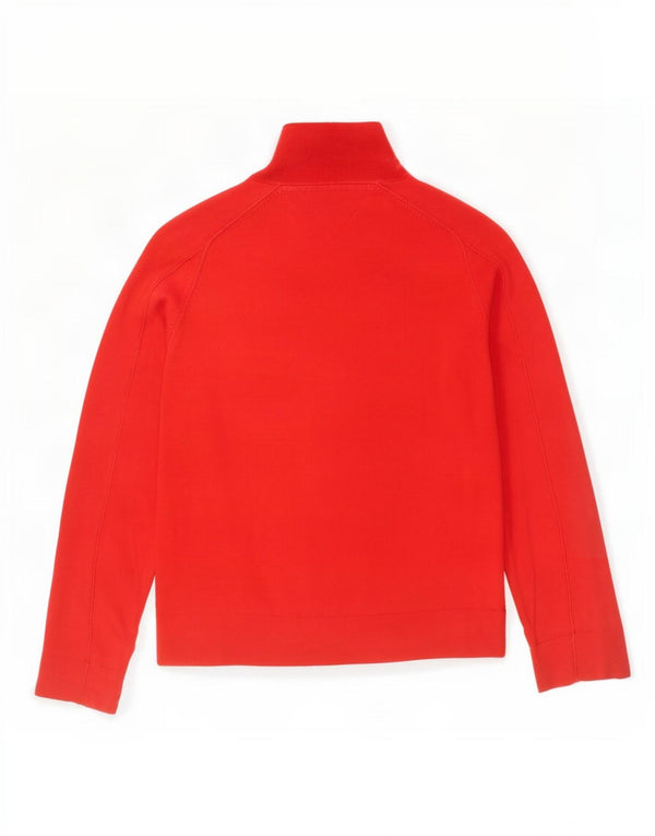 Maglione cardigan con zip intera da uomo Tommy Hilfiger XL in cotone rosso