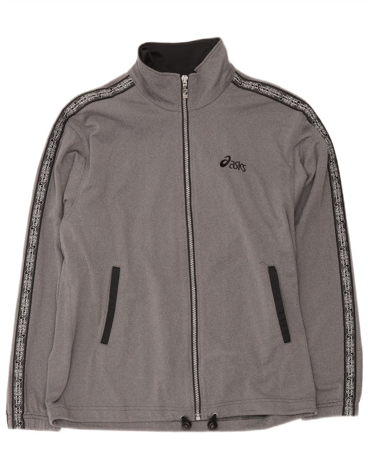 Giacca da ginnastica grafica da uomo Asics piccola grigia