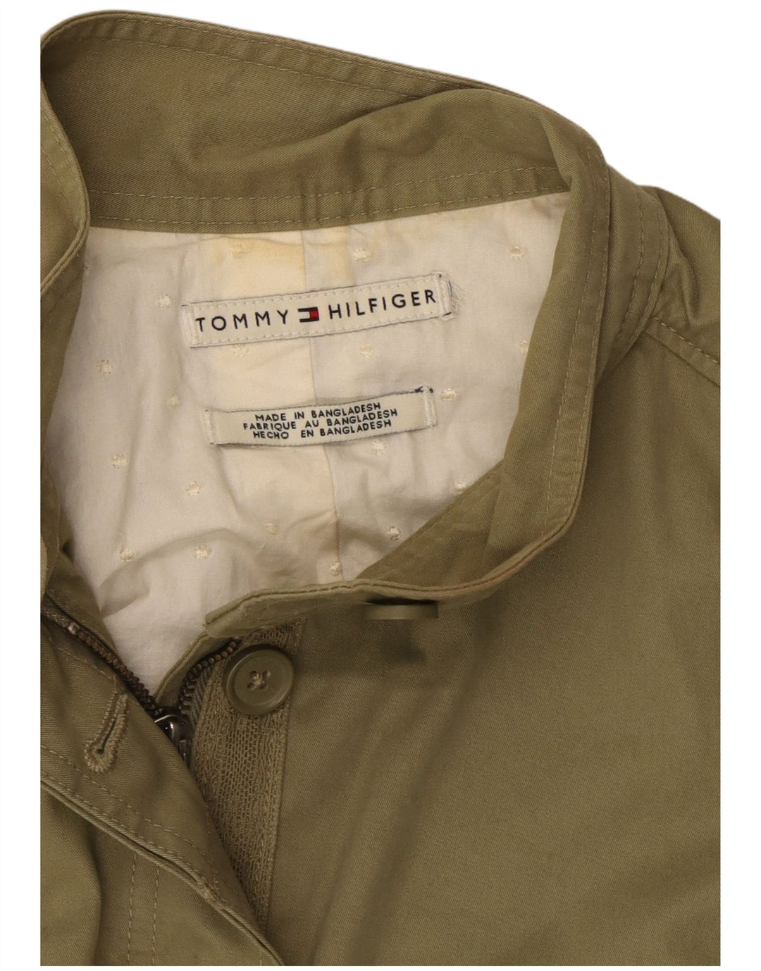 Giacca militare da donna Tommy Hilfiger UK 16 grande cotone kaki