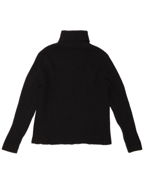 POLO RALPH LAUREN Maglione maglione da donna con collo alto UK 16 Grande lana nera