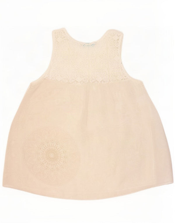 Desigual Gilet grafico da donna Top UK 12 Beige medio