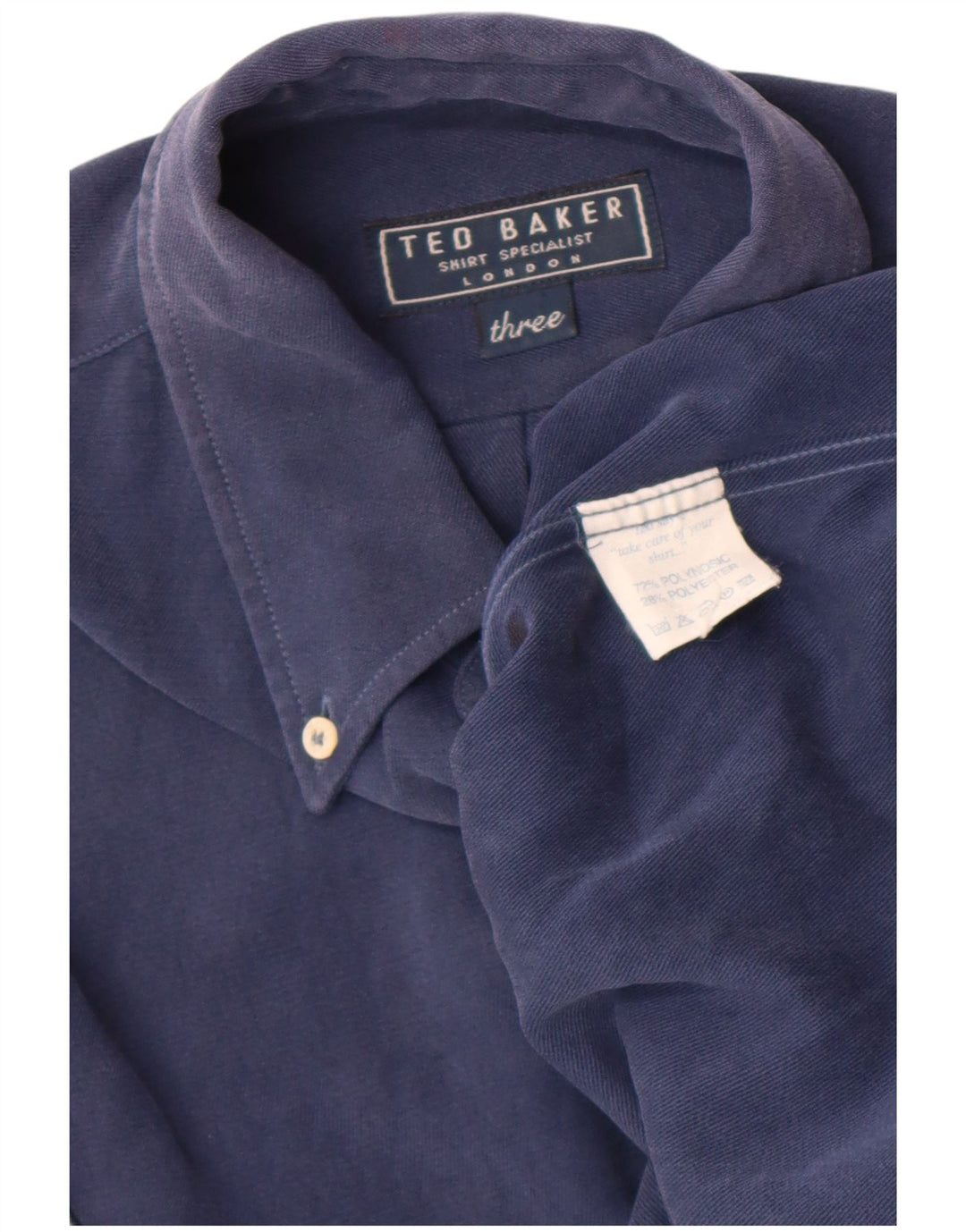 Camicia da uomo Ted Baker taglia 3 media blu navy polinosica