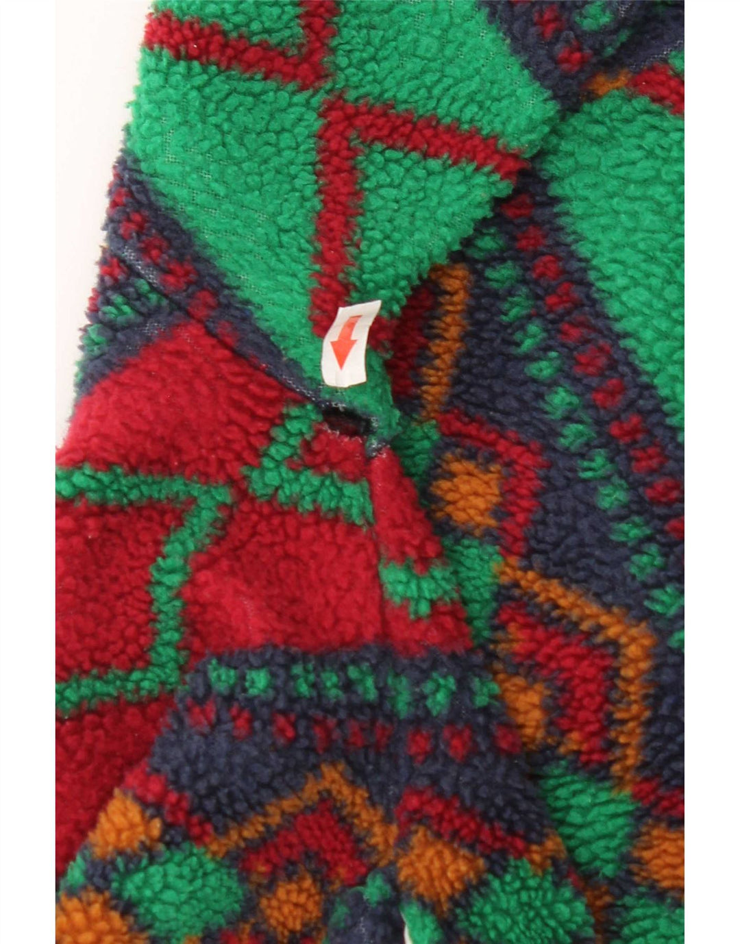 Giacca in pile vintage da uomo UK 42 XL multicolore geometrica