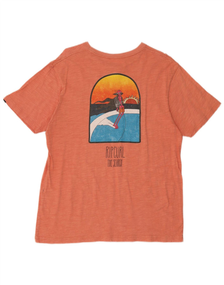 T-shirt grafica da uomo Rip Curl Top grande in cotone arancione