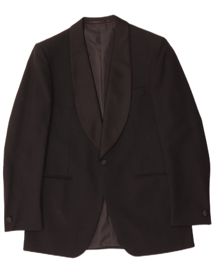 Giacca blazer da uomo a 1 bottone Wilvorst EU 50 grande lana nera