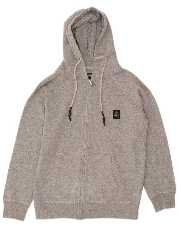 Maglione con cappuccio e zip da donna Refrigiwear UK 14 Cotone grigio medio