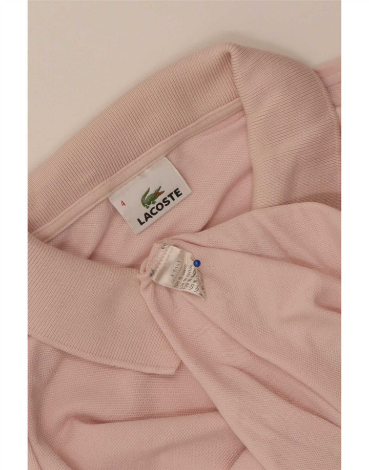 Polo da uomo a maniche lunghe Lacoste taglia 4 in cotone rosa medio