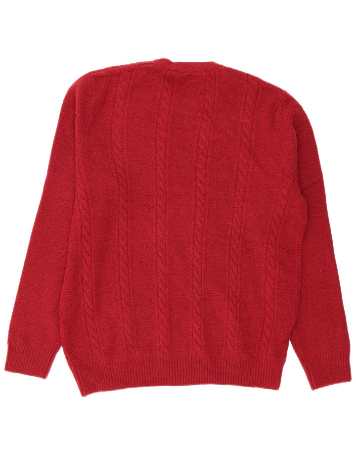 Crew Clothing Maglione girocollo da uomo in lana d'agnello rossa grande
