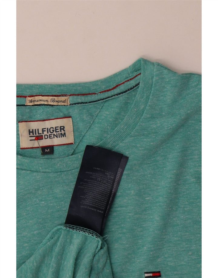 T-shirt da uomo Tommy Hilfiger Top in cotone chiazzato turchese medio