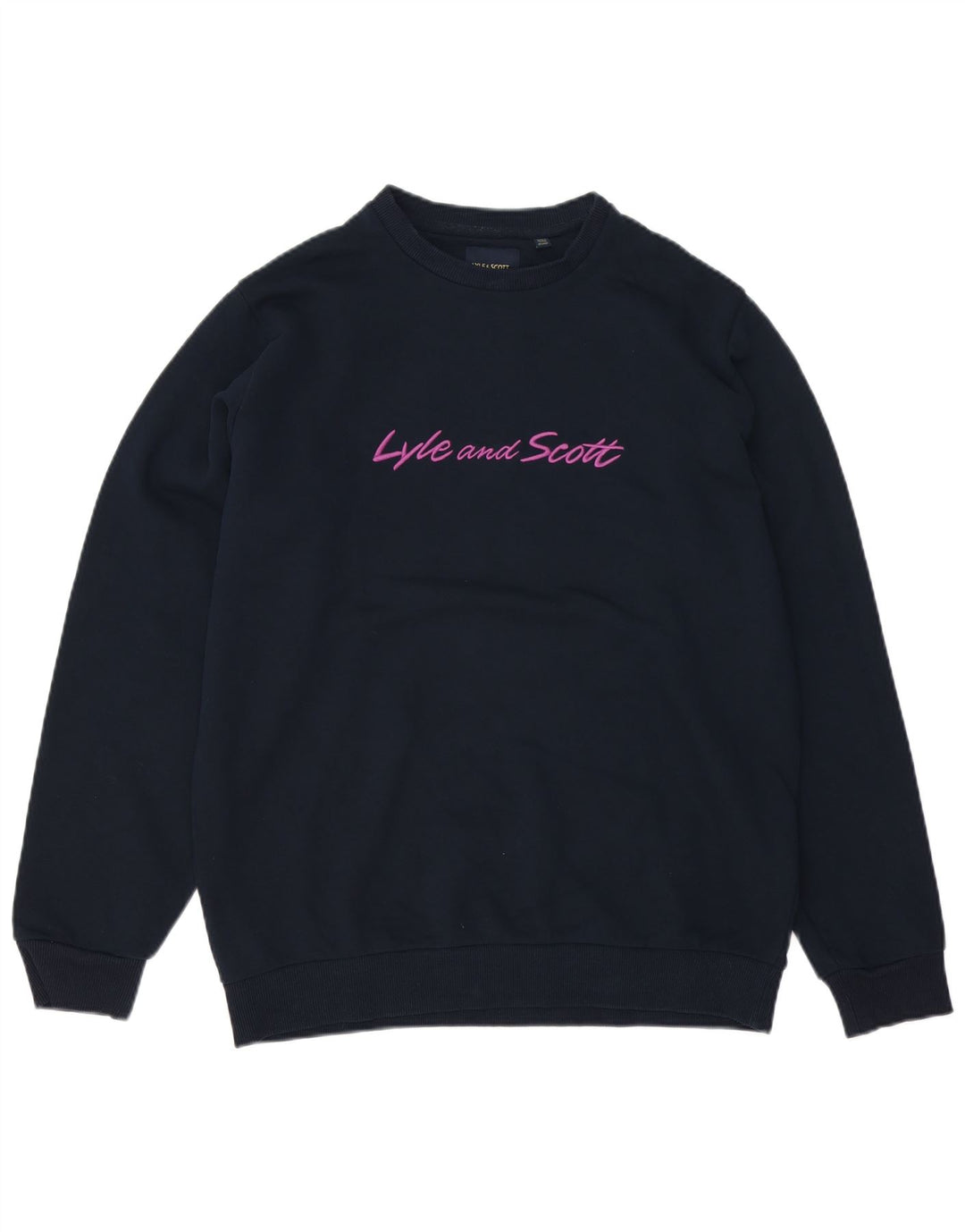 Lyle & Scott Felpa con grafica squadrata da uomo Maglione medio in cotone blu navy