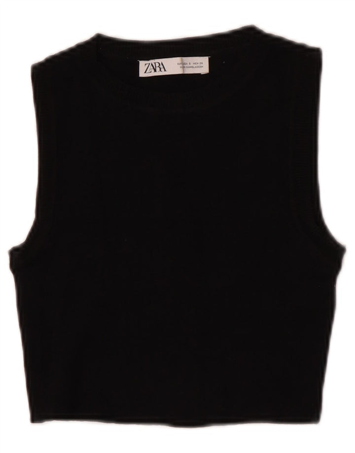 Canotta corta da donna Zara UK 8 piccola nera