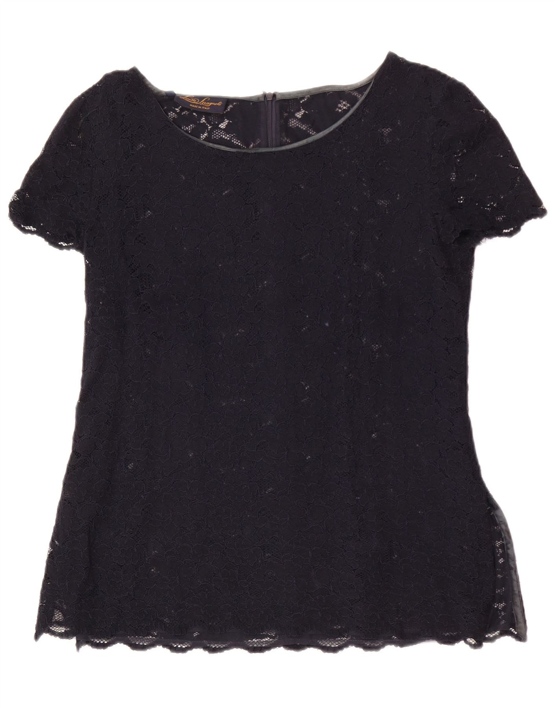 Luisa Spagnoli Camicetta in pizzo da donna Top IT 46 Large Blu Navy