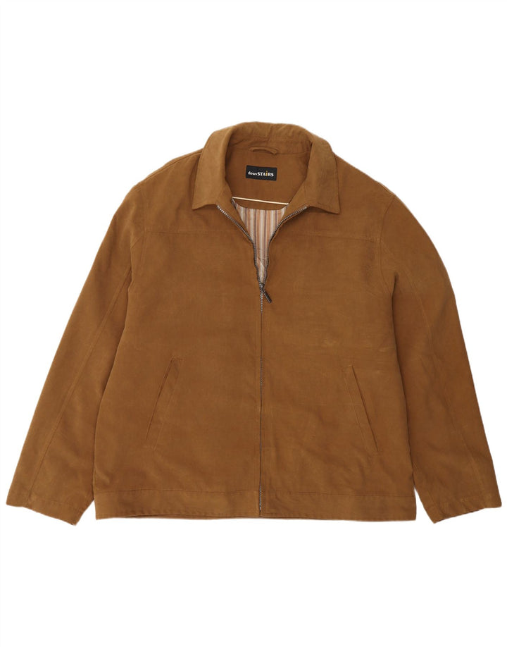 Giubbotto bomber vintage da uomo UK 46 3XL poliestere marrone