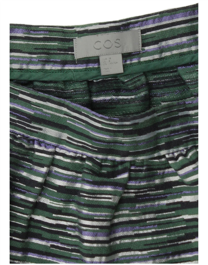 Gonna a trapezio da donna COS EU 38 media W30 cotone a righe verdi