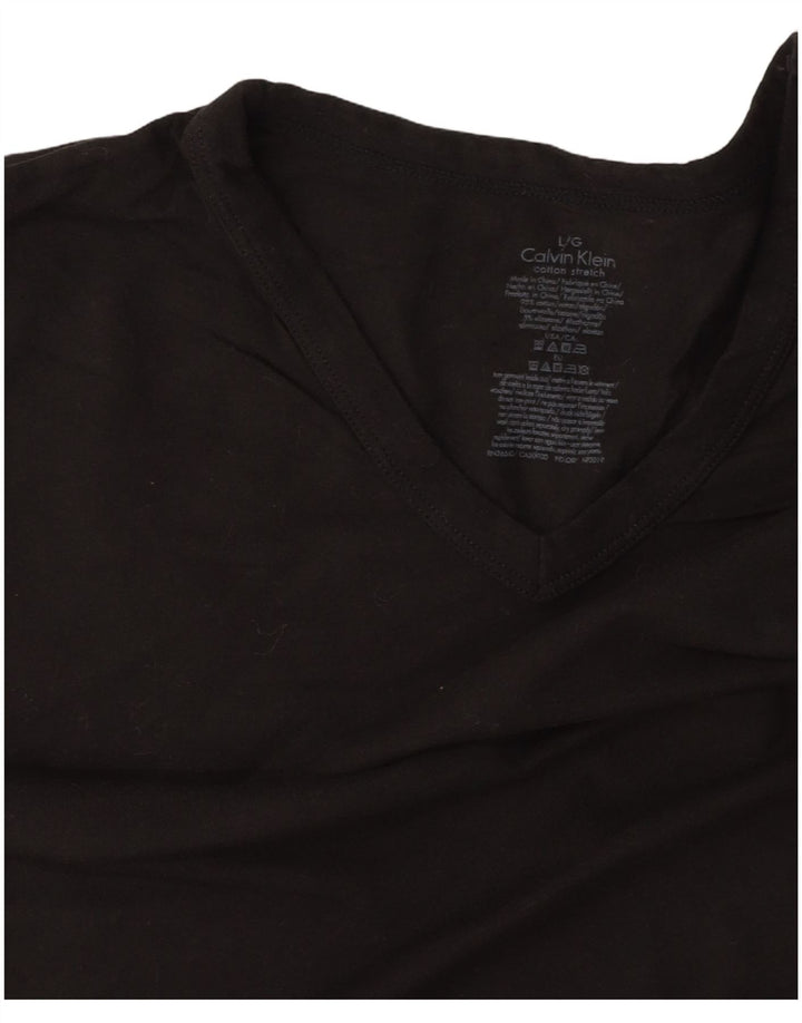 CALVIN KLEIN T-shirt da uomo Top Large in cotone nero