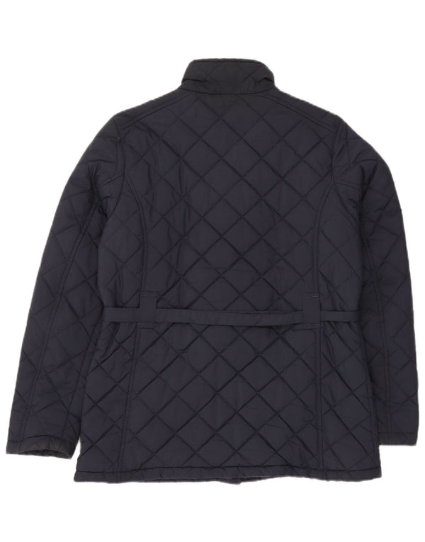 MUSTO Womens Quilted Jacket UK 14 Large Navy Blue Polyester
