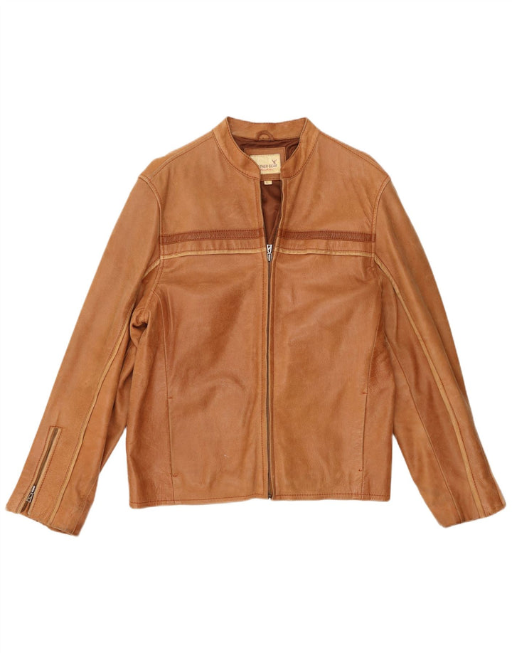 Giacca da pilota in pelle vintage da uomo UK 40 grande marrone