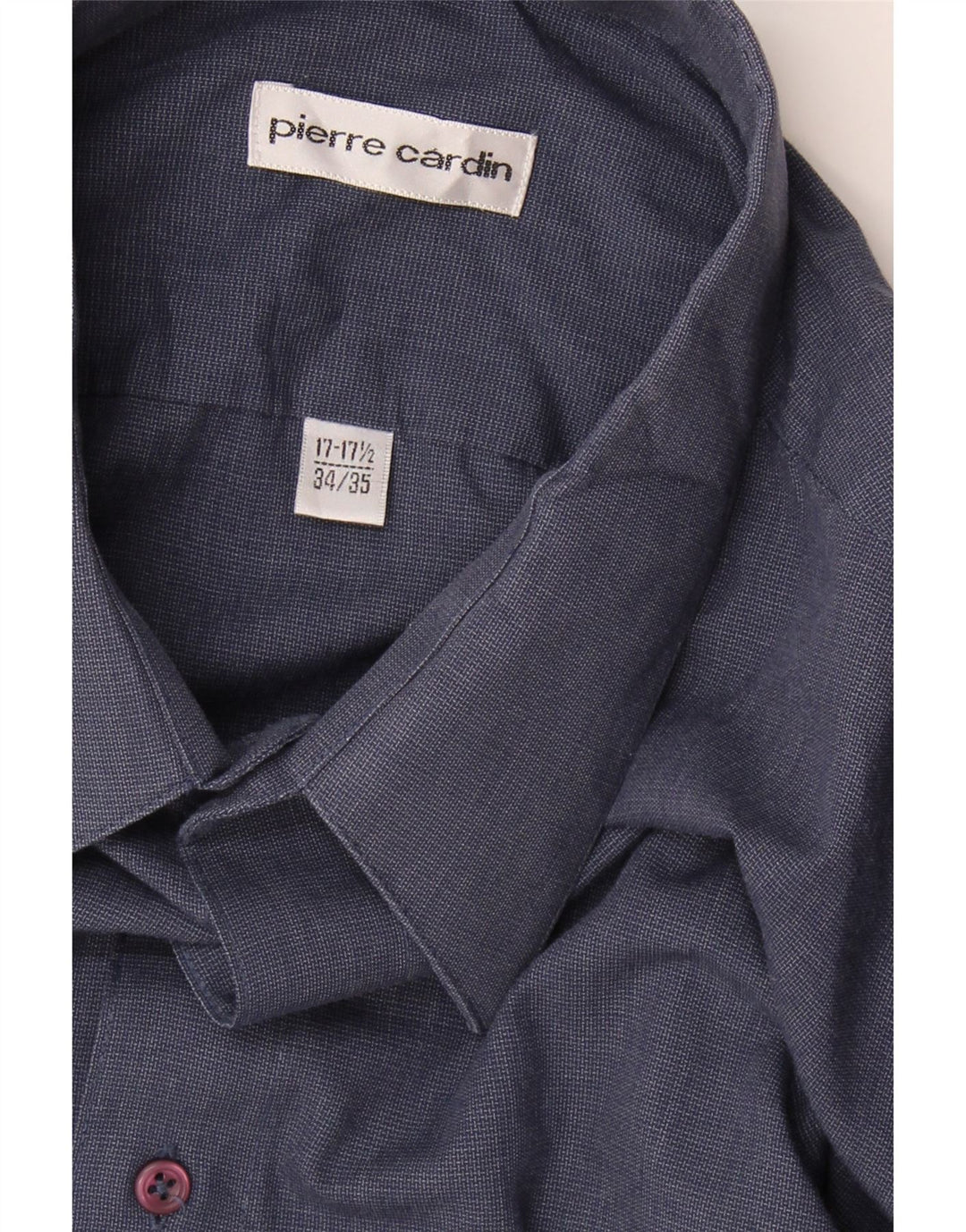 PIERRE CARDIN Mens Shirt Size 17 1/2 XL Navy Blue Polyester Vintage Pierre Cardin and Second-Hand Pierre Cardin from Messina Hembry 