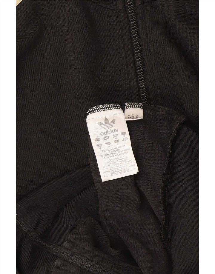 Giacca da ginnastica da donna Adidas UK 12 media cotone nero