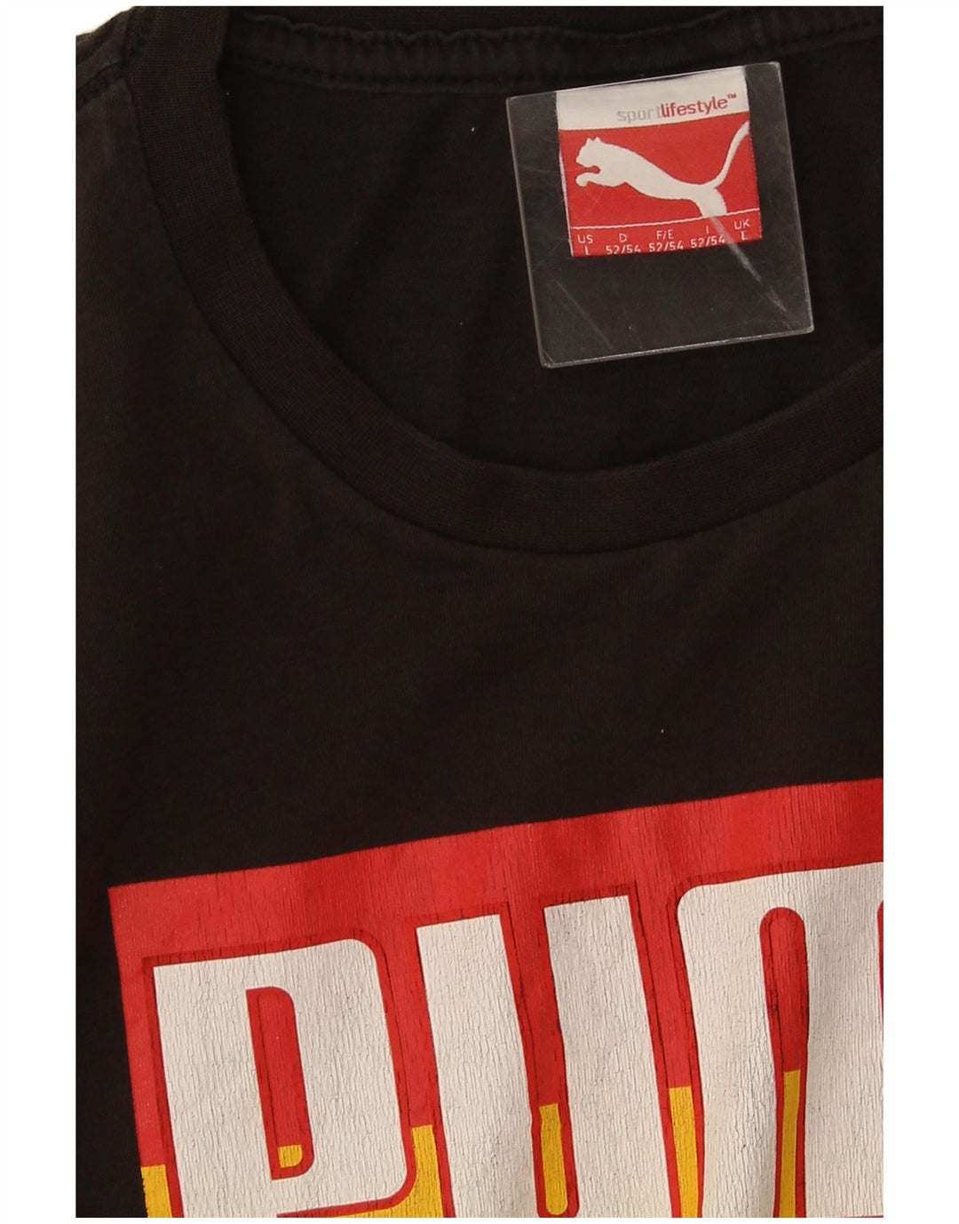 T-shirt grafica da uomo Puma Large nera