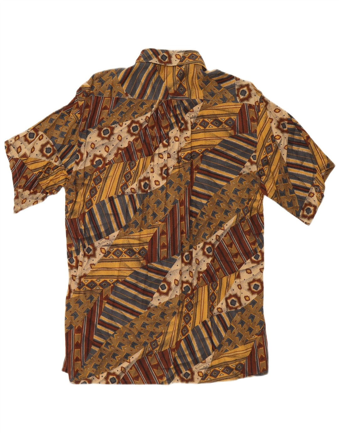 NANI BON Camicia a maniche corte da uomo taglia 39 media multicolore geometrica