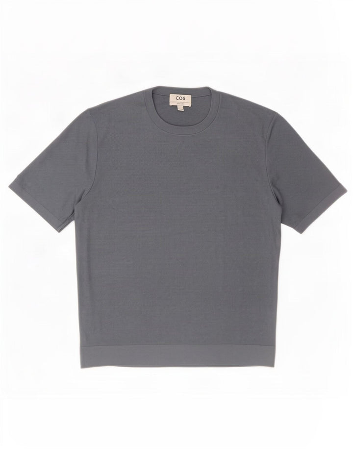 T-shirt regolare da uomo Cos Top in seta blu medio