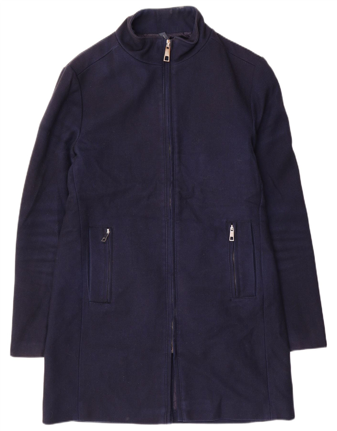 Cappotto da uomo ZARA UK 40 grande in poliestere blu navy