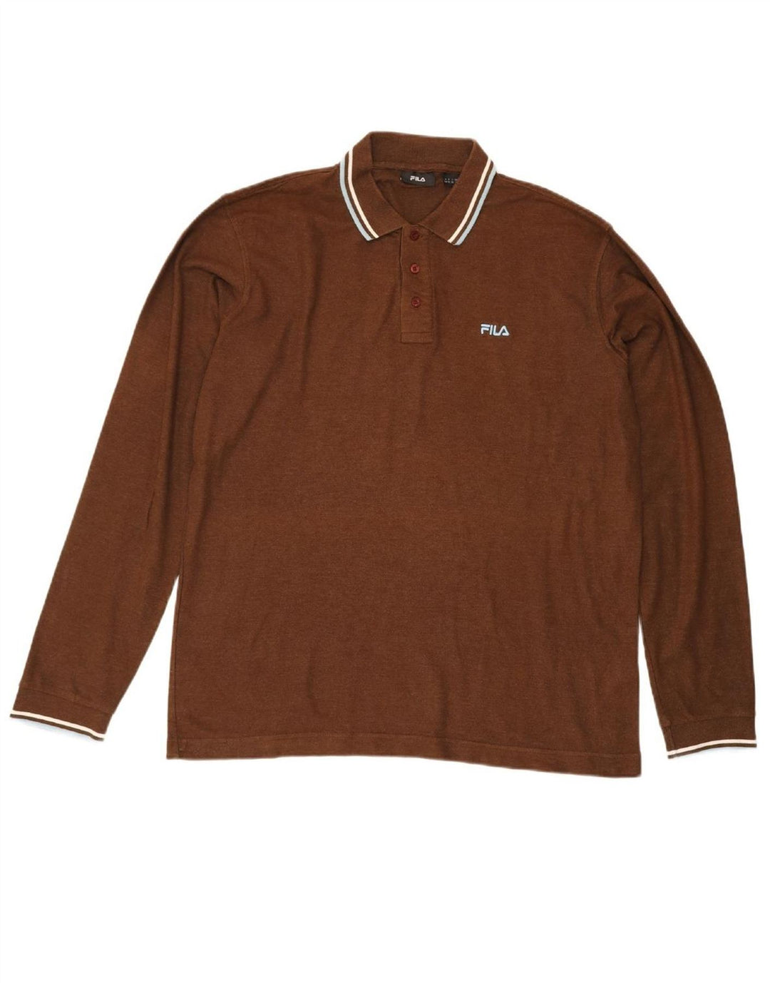 FILA Mens Polo Shirt XL Brown Cotton Vintage Fila and Second-Hand Fila from Messina Hembry 