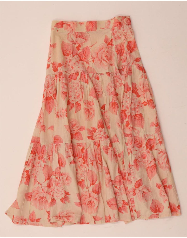 Gonna lunga svasata da donna vintage W26 piccola floreale rossa