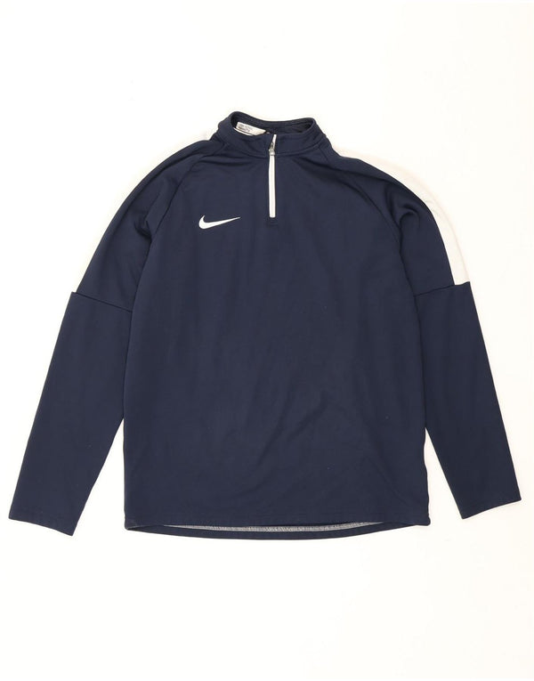 Maglia a maniche lunghe Nike da ragazzo Dri Fit 13-14 anni XL Blu navy Colourblock
