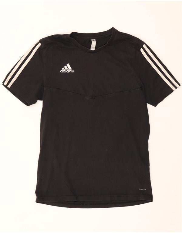 T-shirt Adidas Climalite da uomo piccola in cotone nero