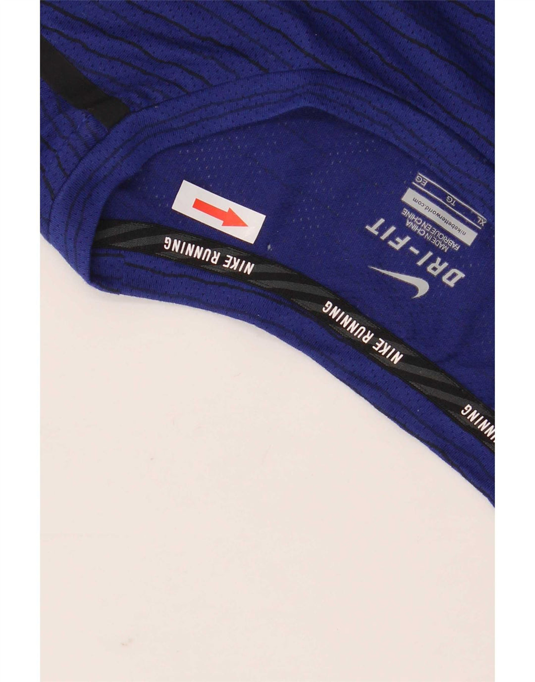 T-shirt Nike Dri Fit da uomo Top XL in poliestere a righe blu navy