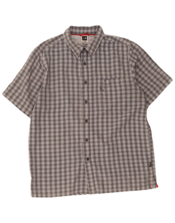 The North Face Camicia da uomo a maniche corte con vestibilità regolare, modal scozzese grigio medio