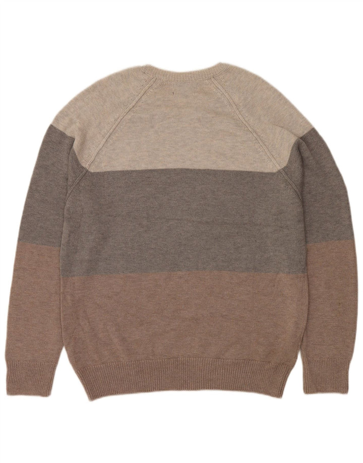 MARKS & SPENCER Maglione maglione girocollo da uomo grande grigio color block