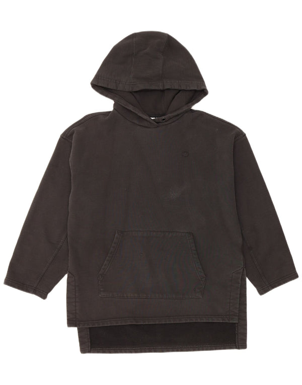 Maglione con cappuccio oversize da donna con linea lunga Adidas UK 10 piccolo cotone nero