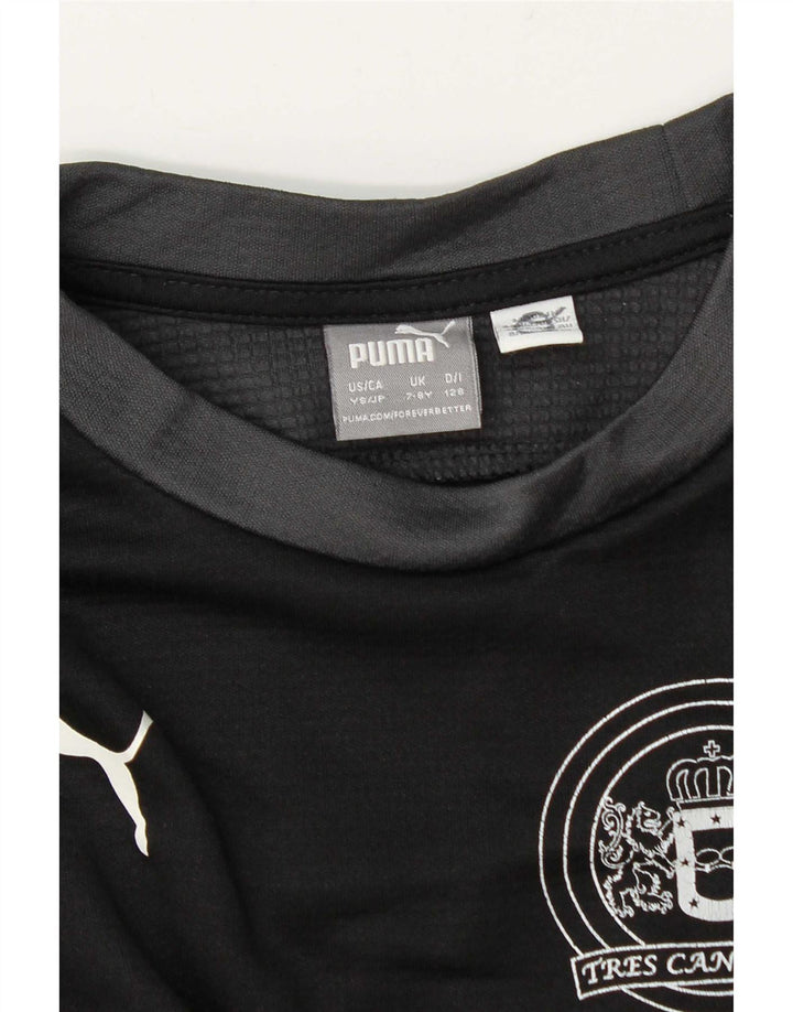 Maglia grafica Puma da ragazzo a maniche lunghe 7-8 anni, color block nero