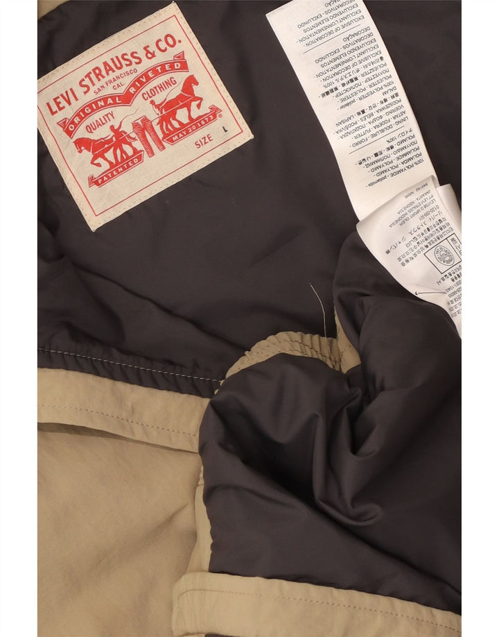 Levi's Giacca bomber grafica da uomo UK 40 Large Beige Colourblock in poliammide