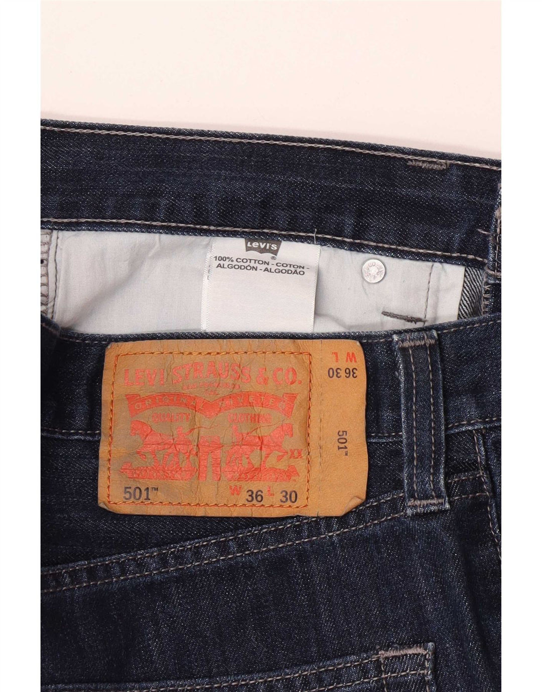 Levi's Uomo 501 Jeans dritti W36 L30 Cotone blu navy