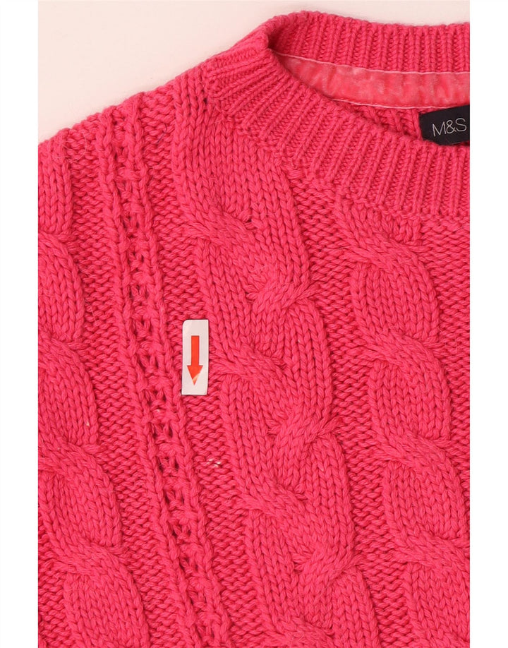 Maglione maglione con scollo a barca da donna Marks & Spencer UK 12 Cotone rosa medio