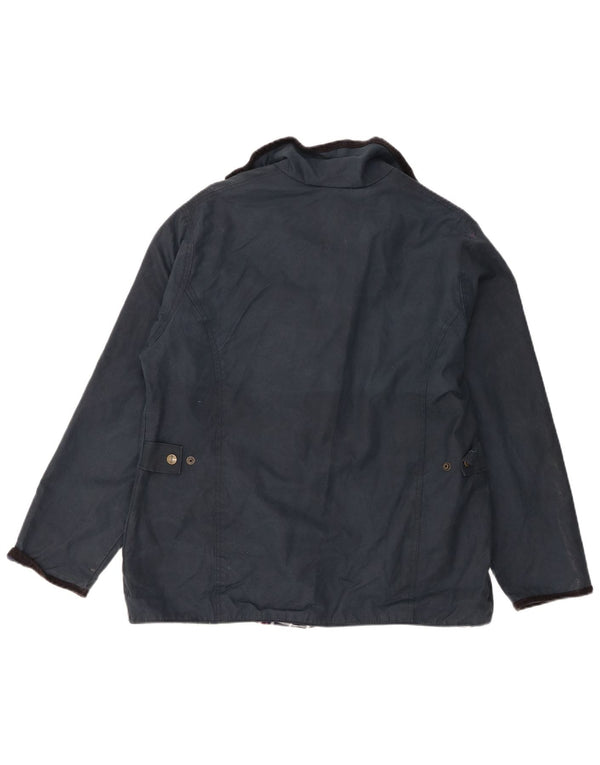 Giacca da donna in cotone cerato Rydale UK 16 grande blu navy